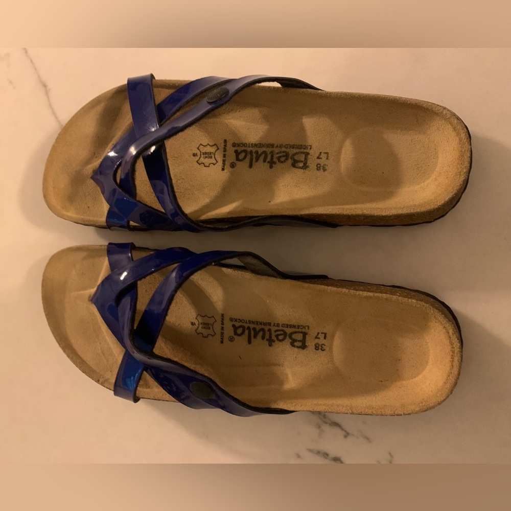 Betula by Birkenstocks Size 38 Women’s 7 Vinja Blue Criss Cross Sandals Strappy